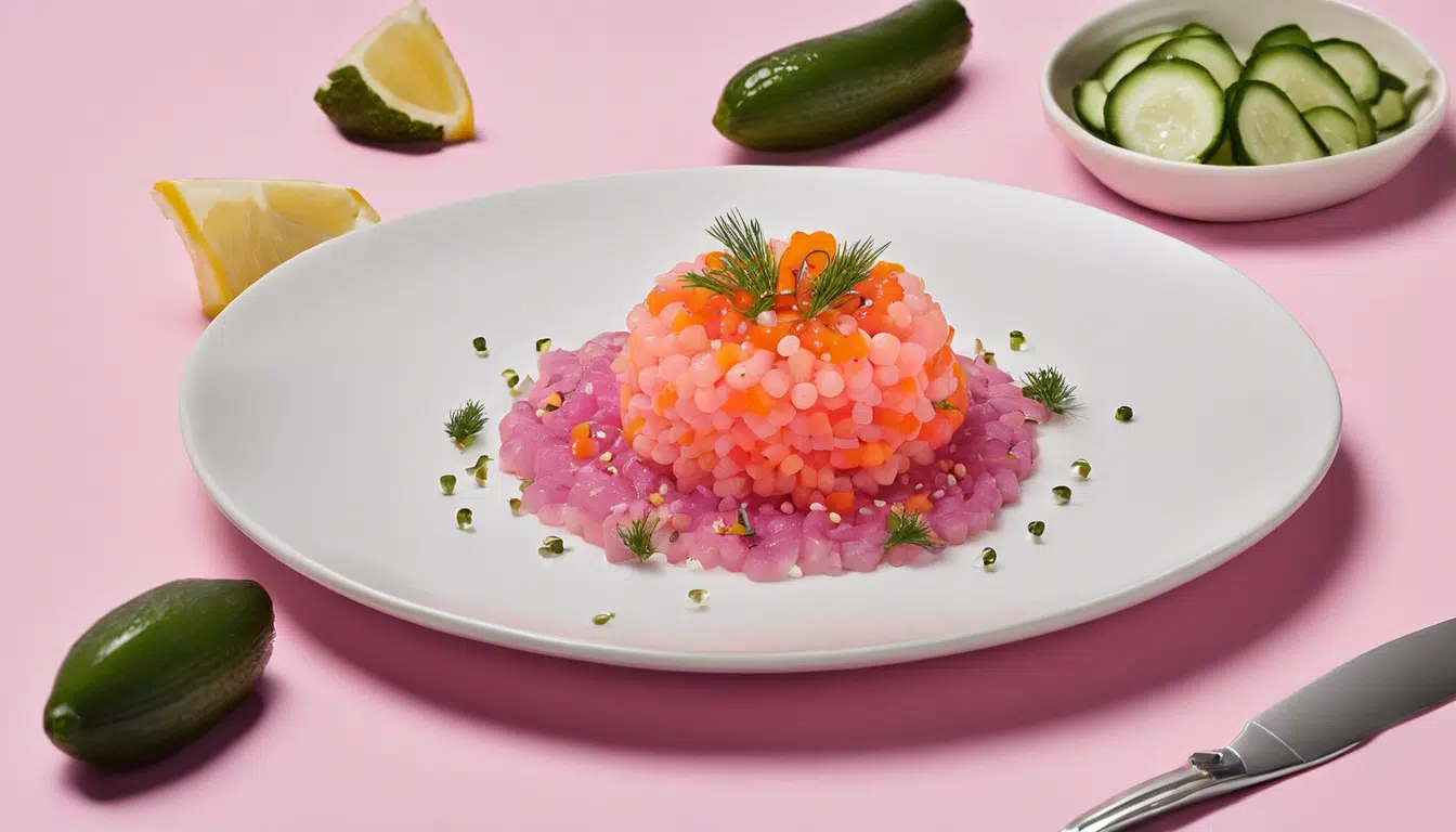 apprenez à préparer un savoureux tartare de truite avec notre vidéo ! cette recette équilibrée, rehaussée de concombre croquant et de baies roses, est idéale pour les amateurs de cuisine saine. à savourer sans modération !