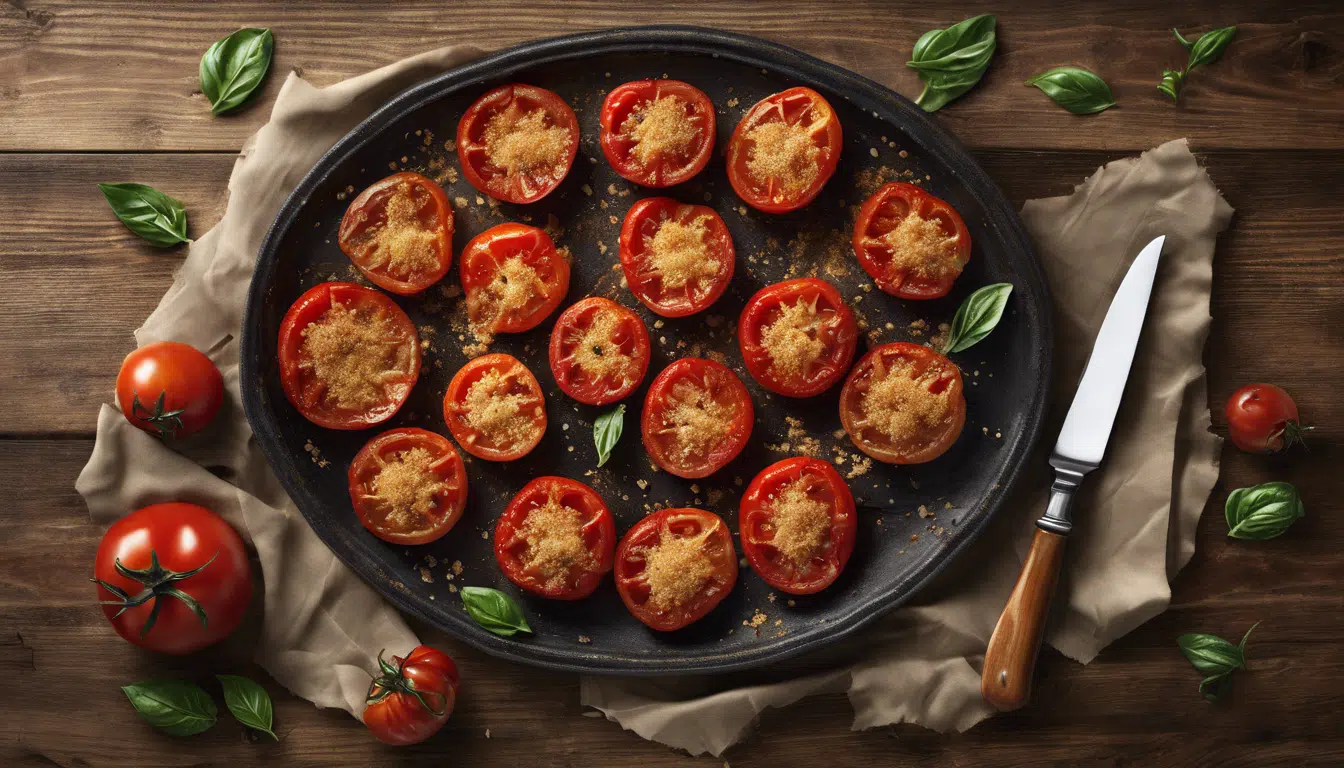 découvrez notre délicieuse recette de tomates rôties au four agrémentées d'un crumble au parmesan. un classique inégalé qui ravira vos papilles à chaque bouchée !